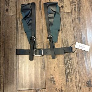 Black Leather Harness with Buckles